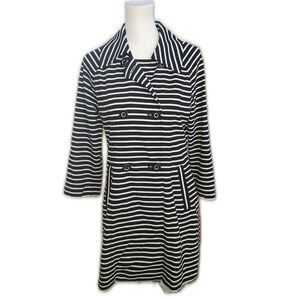 CAbi Style #5151 The Maritime Striped Black & White Trench Coat Jacket, S
